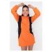 Černo-oranžové mikinové šaty s kapucí Trendyol - Dámské