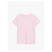 Cropp - Hladké tričko oversized - Růžová