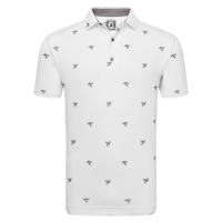 Footjoy Thistle Print Lisle White Polo košile