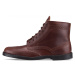 Vasky Brogue High Dark Brown - Dámské kožené kotníkové boty tmavě hnědé - jarní / podzimní obuv 