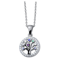 CRYSTalp Nádherný stříbrný náhrdelník Strom života Chakra 32128.S