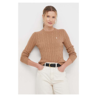 Bavlněný svetr Polo Ralph Lauren béžová barva