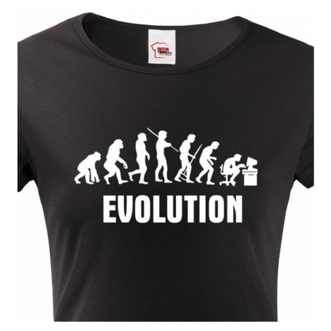 Dámské  tričko Evoluce IT - ideální dárek pro všechny Ajťáky BezvaTriko