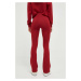 Kalhoty Guess dámské, červená barva, hladké