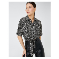 Koton Crop Shirt with Tie Front