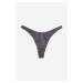 H & M - Saténové kalhotky thong - šedá