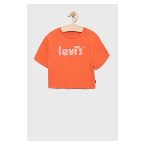 Dětské bavlněné tričko Levi's oranžová barva Levi´s