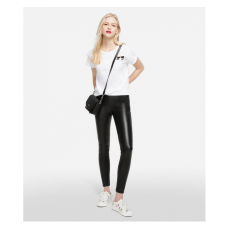 Legíny Karl Lagerfeld Ikonik Leather Leggings - Černá