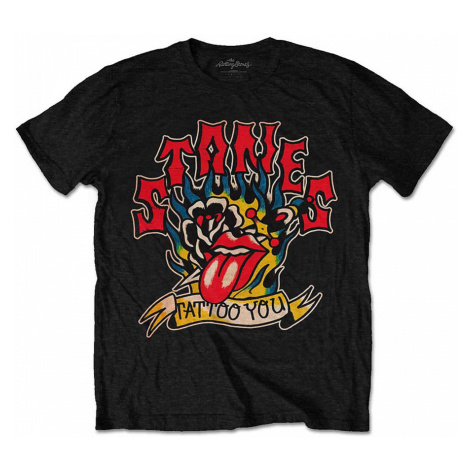 Rolling Stones tričko, Tattoo You Blue Flames Black, pánské RockOff