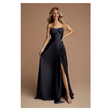 Eva & Lola Černé společenské šaty s korzetem