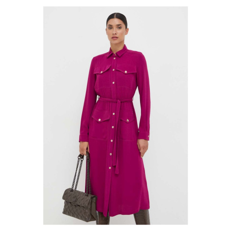 Šaty Pinko fialová barva, midi, 102040.A194