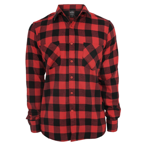 Chlapecká kostkovaná flanelová košile černo/červená Urban Classics