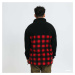 Urban Classics Patterned Polar Fleece Track Jacket Black/ Red