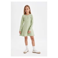 DEFACTO Girl's Corduroy Long Sleeve Dress