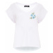 Dámské bílé tričko s drobným květinovým potiskem K389