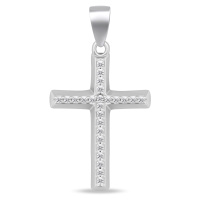 Brilio Silver Stříbrný přívěsek křížek se zirkony CRS177