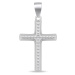Brilio Silver Stříbrný přívěsek křížek se zirkony CRS177