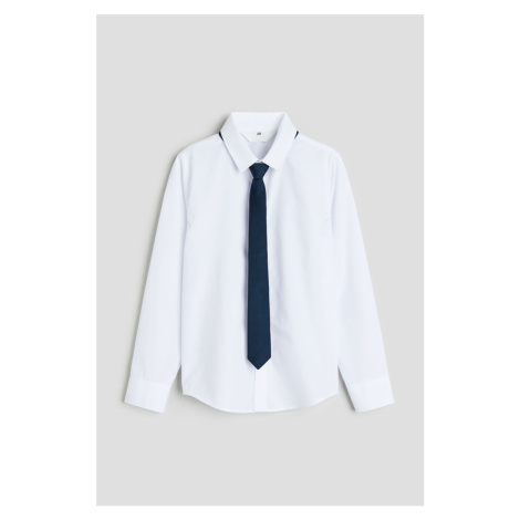 H & M - Košile's motýlkem/kravatou - bílá H&M