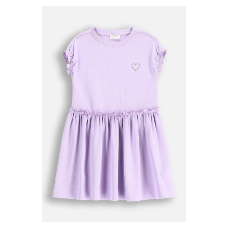 Šaty Coccodrillo fialová barva, midi, REBEL GIRL KIDS