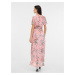 Růžové dámské květované zavinovací šaty Guess New Juna