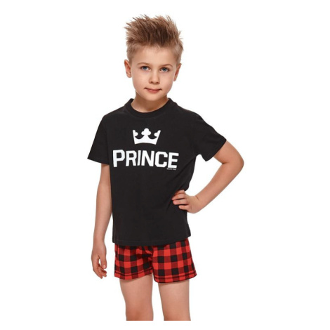 Krátké chlapecké pyžamo Prince černé dn-nightwear | Modio.cz