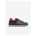 Hnědo-modré pánské kožené boty New Balance 574