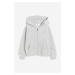 H & M - Velurová bunda na zip - šedá