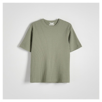 Reserved - Žebrované tričko komfort - Zelená