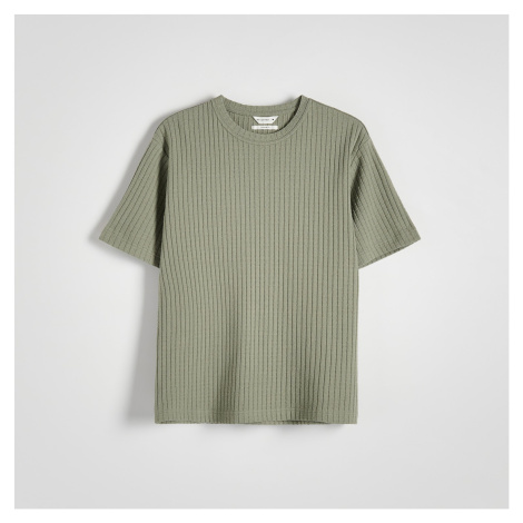 Reserved - Žebrované tričko komfort - Zelená