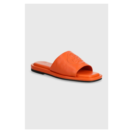Kožené pantofle Gant Khiara dámské, oranžová barva, 28561583.G49