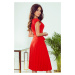 LILA - Červené dámské plisované šaty s krátkými rukávy 311-1 LILA