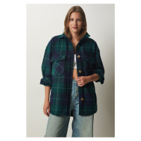 Happiness İstanbul Dámská bunda Emerald Lumberjack Fleece Shirt Jacket