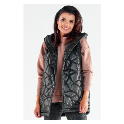 Prošívaná dámská vesta černé barvy