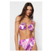 Trendyol Abstract Pattern Triangle Bikini Top With Cut Out/Window