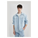 DEFACTO Oversize Fit Long Sleeve Jean Shirt