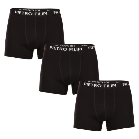 3PACK pánské boxerky Pietro Filipi černé (3BCL002)
