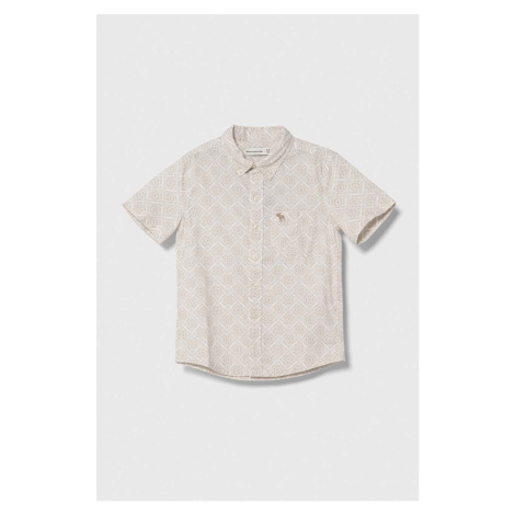 Dětská bavlněná košile Abercrombie & Fitch béžová barva