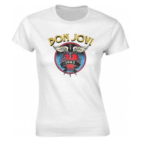 Bon Jovi tričko, Heart ´83 Girly White, dámské PLASTIC HEAD