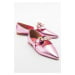 LuviShoes HELSI Women's Pink Bow Flat Flats