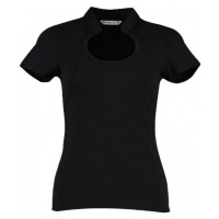Kustom Kit Přiléhavé dámské tričko s výstřihem ve tvaru klíčové dírky