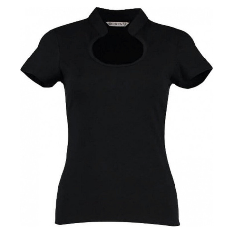 Kustom Kit Přiléhavé dámské tričko s výstřihem ve tvaru klíčové dírky