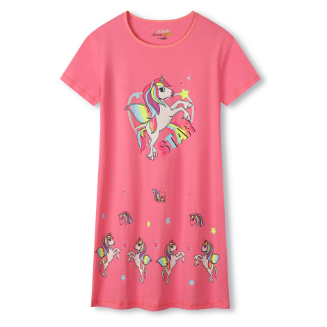 Dívčí noční košile KUGO MN1766, tmavší růžová Barva: Růžová tmavší