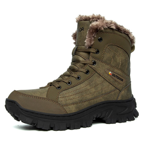 Zimní pánské boty s kožíškem kožené sněhule MIXI FASHION