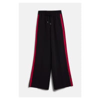 Kalhoty karl lagerfeld taped wide leg pants black