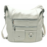 Šedobéžový kabelko-batoh 2v1 s kapsami