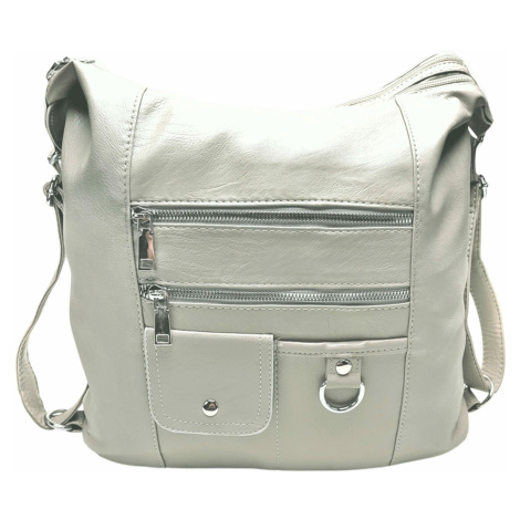 Šedobéžový kabelko-batoh 2v1 s kapsami Rixie Tapple