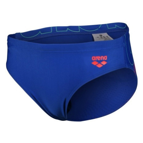 Chlapecké plavky arena boys swim brief graphic royal/fluo red
