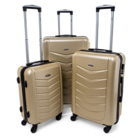 Rogal Zlatá sada 3 elegantních skořepinových kufrů 