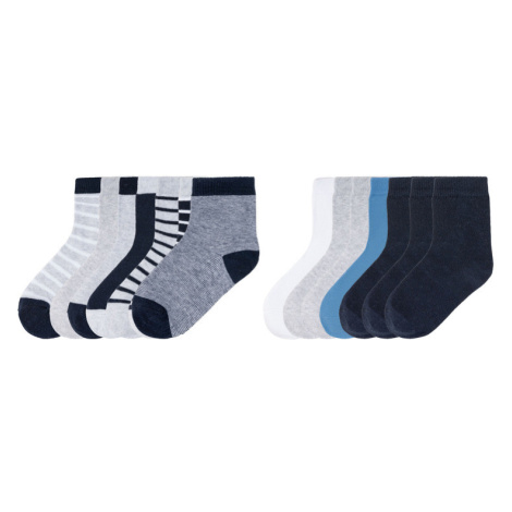 lupilu Chlapecké ponožky BIO, 7 párů (pruhy / navy modrá / šedá)