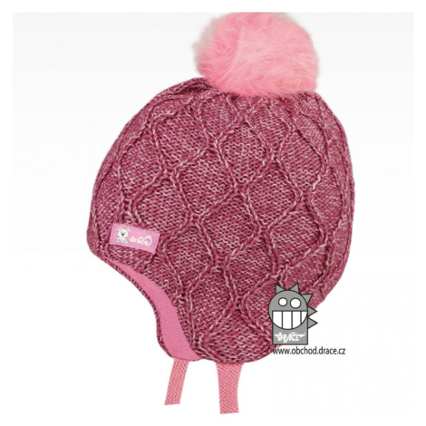 Merino pletená kojenecká čepice Dráče - Vivo 14, růžová melír Barva: Růžová